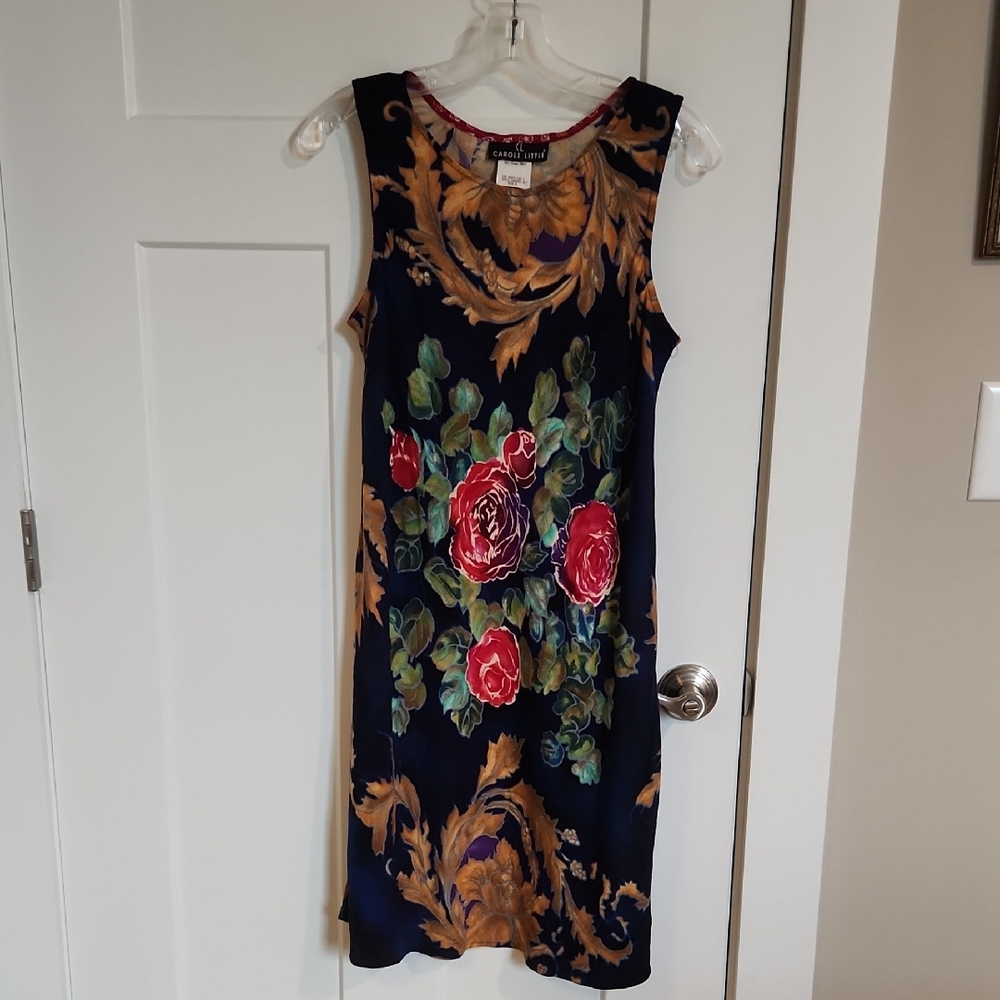 Carol Little Floral Sleeveless Dress - Navy and Red